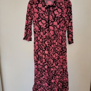 Lucky Brand Pink Navy Floral 3/4 Sleeve Dress